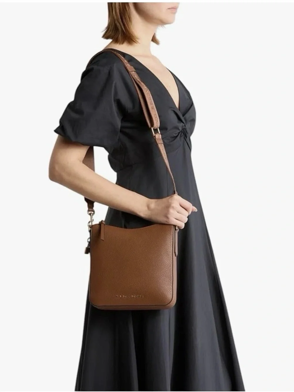 Marc Jacobs Drifter Swing Pack Crossbody Bag Leather Cognac